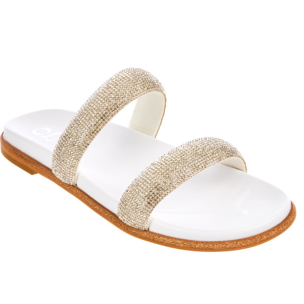 G by Grace Charlee Two Band Rhinestone Sandals